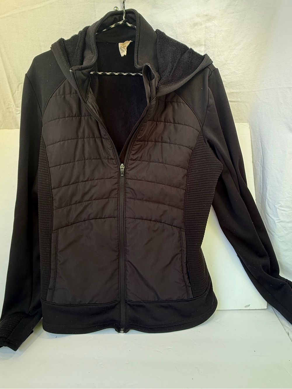 tek gear Black Quilted Hooded Ski Jacket